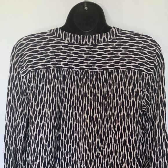 LOFT Collarless 1/4 Button Long Sleeve Blouse - Picture 5 of 9